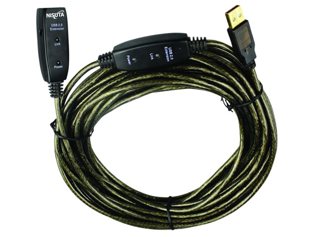CABLE USB 2.0 - ALARGUE - M A H - 20MTS CON AMPLIFICADOR - NS-CAEXUS20-& - NISUTA